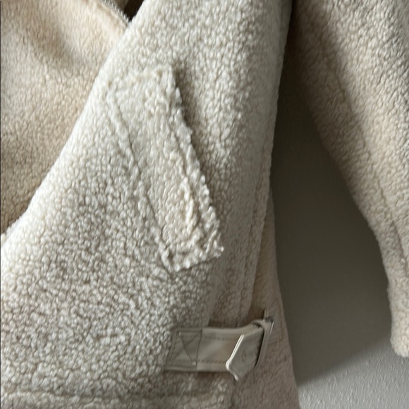 LOFT Cream Teddy Jacket with Wide Lapel Collar - Picture 6 of 13